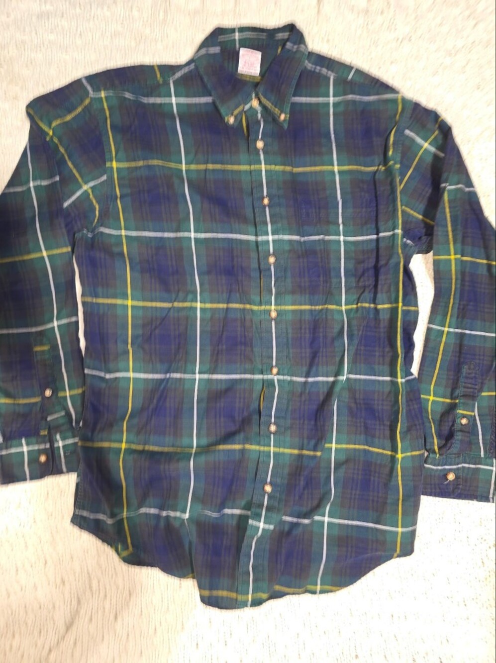 Brooks Brothers Green & Blue Plaid Button-Down Shirt